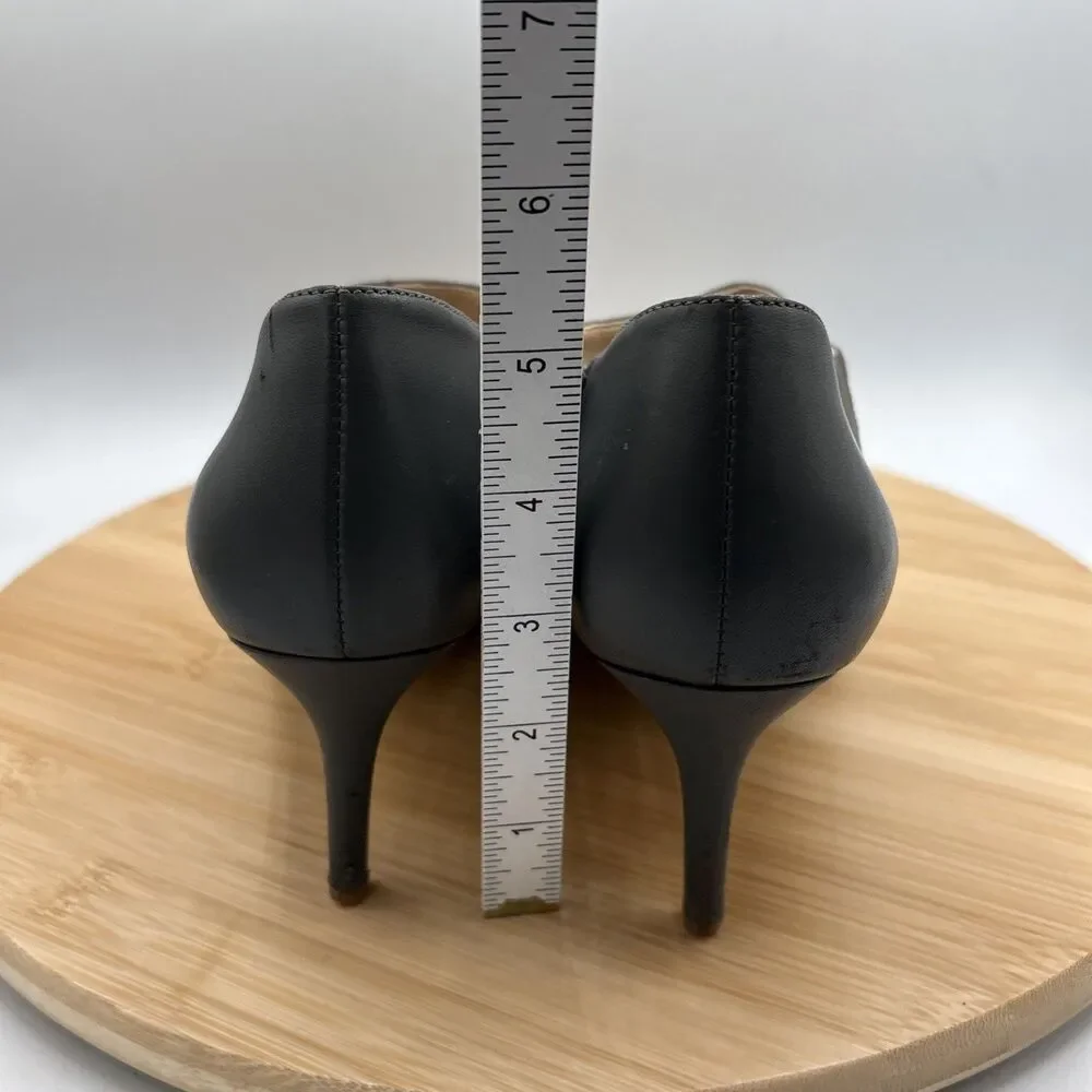 Miss Albright Anthropologie Two-Tone Gray Suede Leather Heel Bootie 8.5 Zip USA